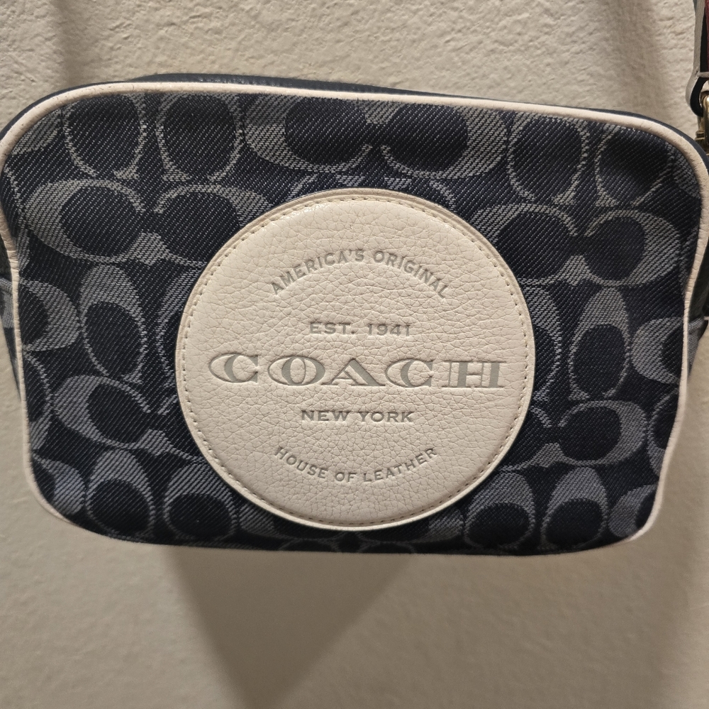 Coach Blue and White Crossbody Bag